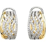 14K Two-Tone Gold Diamond Earrings - 0.50 Ct.