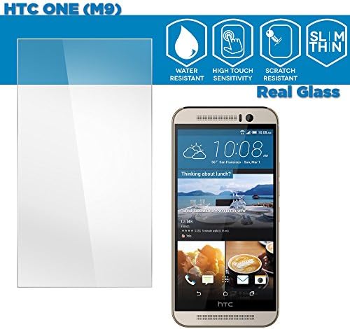 HTC One M9 Screen Protector Glass, GLAZZ 0.33mm HTC One M9 Tempered Glass Screen Protector for HTC One M9 (Shatterproof, 2.5d Rounded Edges and Oleophobic Coating)