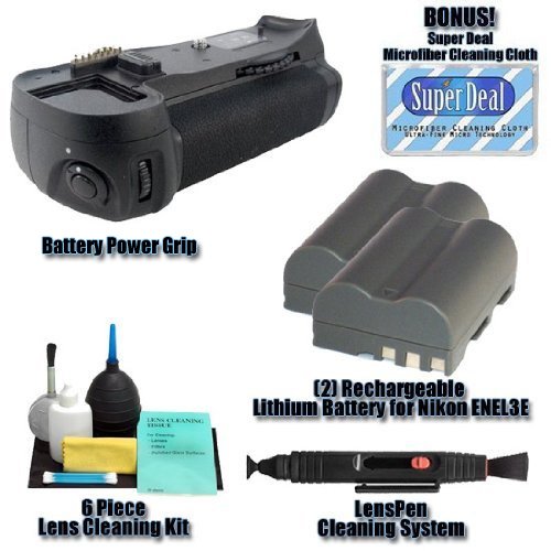 Professional High Quality Battery Grip With 2 Spare Lithium-Ion Rechargeable Batteries + Deluxe 6 Piece Cleaning Kit + Lenspen Cleaning System For The Nikon D200 - D300 - D700 - Digital SLR Cameras Professional High Quality Battery Grip With 2 Spare Lithium-Ion Rechargeable Batteries + Deluxe 6 Piece Cleaning Kit + Lenspen Cleaning System For The Nikon D200 - D300 - D700 - Digital SLR Cameras