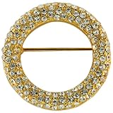 Round Gold Plated Wreath Pin Brooch