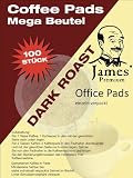 Produkt-Bild: Office Pads - Megabeutel 100 St&uuml;ck - Kaffeepads einzeln verpackt - James Premium&reg;  Erlesener Kaffee, dunkel ger&ouml;stet, mit aromatisch vollem Geschmack. Als Einzelportionen R&ouml;stfrisch verpackt!