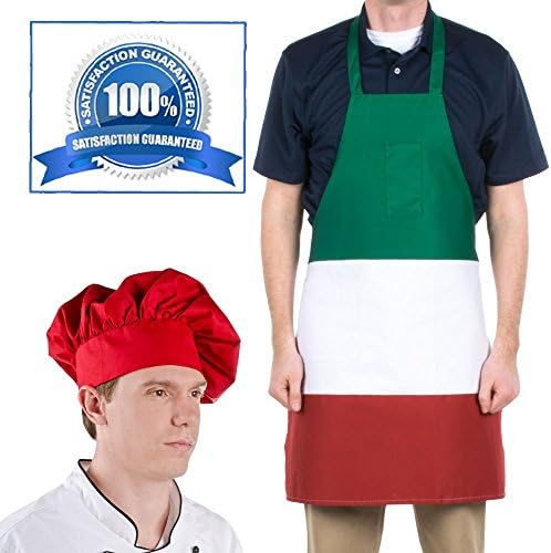 Full Italian Flag Apron with Red Chef Hat