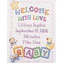 Baby Blocks Birth Record Counted Cross Stitch Kit-9"X11-1/2" 14 Count