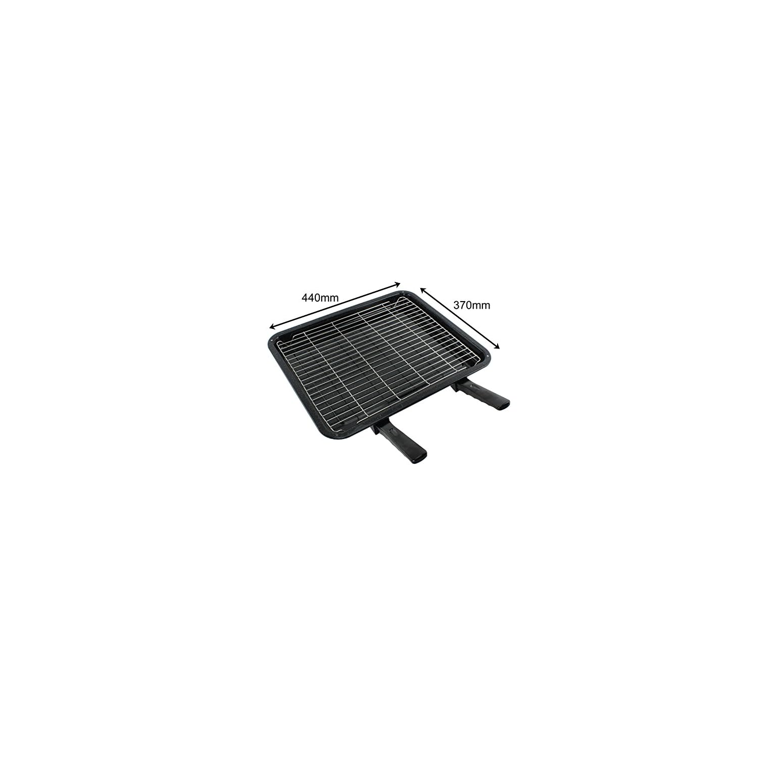 SPARES2GO Extra Large Grill Pan, Rack & Dual Detachable Handles for