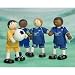 Budkins Wooden Blue Footballer Set (x4) - 3 footballers & a goalie
