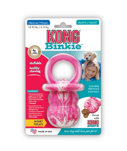 KONG Puppy Binkie Dog Toy, Medium (Colors Vary)