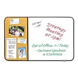 Post-it Products - Post-it - Self-Stick Cork Bulletin & Dry Erase Board, 36 x 22, White, Black Frame - Sold As 1 Each - Make the most of small spaces like cubicles and home offices. - Combination board offers two surfaces: a long-lasting adhesive surface on one half where you can display, reposition and remove documents without pins, tacks or tape and a dry erase board on the other half. - Plastic frame. - Includes black dry-erase marker and mounting hardware. -