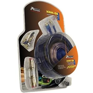 Performance Teknique ICBM-Q8 8-GAUGE 8G 1500 Watts Amplifier Installation Kit with RCA Cable and AGU Fuse holder