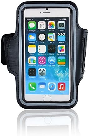 Optionz iPhone 6+ Armband with Key Pocket Custom Holder for Apple iPhone 6 Plus (5.5") Perfect For Sports - Gym, Bike Cycle, Jogging, Running, and All Other Exercise. BLACK