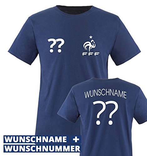 TRIKOT – FRA – WUNSCHDRUCK – Kinder T-Shirt – Navy / Weiss Gr. 152-164