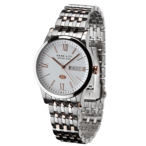 Haas & Cie Herrenuhr LINUS Rotgold Bicolor ALH396OWA