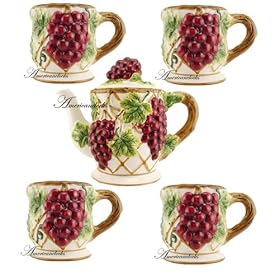 Grapes Tea Coffee Set...Wooden spice rack and mug set also available! by Housewares