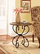 La Questa Accent Table Cottonwood with inset resin tiles & Antique Black/Bronze Finishes By Powell Furniture