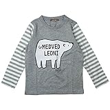 《H28年秋冬物》 nico hrat(ニコフラート) 製品洗い加工済み 42/2天竺しろくま長袖Tシャツ 130cm/MG NO.B-260264