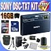 Sony DSC-TX7 10.2MP CMOS Digital Camera with 4x Zoom with Optical Steady Shot Image Stabilization and 3.5 inch Touch Screen LCD (Blue) + 16GB SDHC Memory + Extended Life Battery + Ac/Dc Rapid Charger + USB Card Reader + Memory Card Wallet + Deluxe Case W/Strap + Accessory Saver Bundle!
