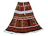Womans Peasant Skirt- Brown Long Skirt White Crochet Lace Work Maxi Skirts