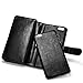 For iPhone 6 Case, Roybens 9 Card slot PU Leather Wallet Case 2 in 1 Magnetic Detachable back cover Flip case with strap For Apple iPhone 6 (4.7) Black