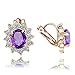 Yoursfs Trendy Sunflower Oval Spphire Clip on Stud Earrings for Women Tiny Cubic Zirconia Cut