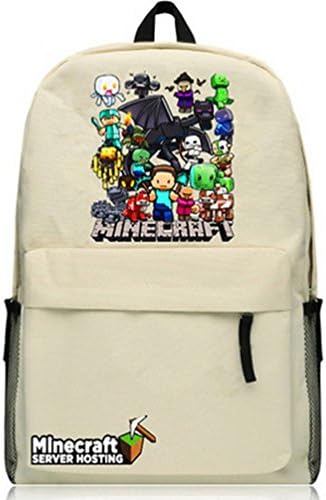 Liventop Minecraft Outdoor Backpack Shoulder School Bag Waterprof (Khaki Star)
