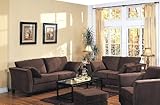 2PCS Contemporary Coco Brown Micro Fabric Sofa & Loveseat Set