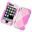 Apple iPhone 3G & 3GS Snap-On Protector Hard Case Texturized Pretty Pink Plaid