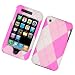 Apple iPhone 3G & 3GS Snap-On Protector Hard Case Texturized Pretty Pink Plaid
