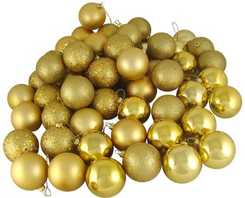 20ct Gold Glamour Shatterproof 4-Finish Christmas Ball Ornaments 2.75 (70mm)