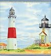 Light Blue Lighthouse Wallpaper Border