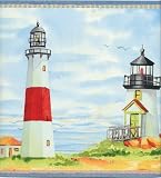Light Blue Lighthouse Wallpaper Border