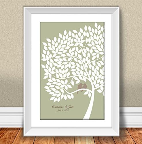 GB001 Personalized Wedding Guestbook 20x30 Inch, 100-150 Signatures - Tree - Wedding Keepsake - Guest Book Print - Wedding Tree - Wedding Poster - Wedding Print - Guest Book Tree - Wedding Guest Book Tree Alternative - Unique Wedding Guestbook Poster - Gift Idea - Wedding Tree - Anniversary Gift.