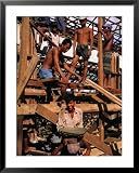 Construction Workers, Yangon, Myanmar (Burma) Photography Framed Art Poster Print by Bernard Napthine, 31x39
