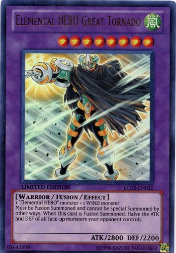 YuGiOh GX Legendary Collection 2 Single Card Ultra Rare Elemental HERO Great Tornado LC02EN010 On Sale