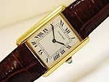 Antique/Vintage: Pre-owned Men’s Cartier Watch Vermeil Tank WHITE Dial Swiss Quartz Movement 2000′s