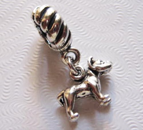 Pitbull, Teeny Tiny, Silver, Charm, Dangle Bead,