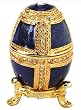 Blue gold Royal Faberge Egg Enameled sculpture (The Digital Angel Decor)