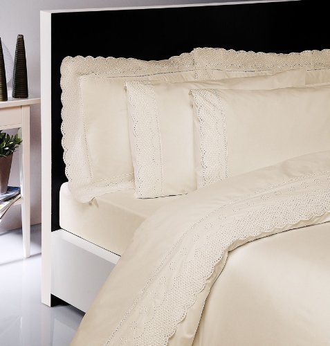 Abbeylands Furniture (Navan) Ltd Scatterbox Emily Mc Guinness Bettw&auml;sche-Set Amelie f&uuml;r Doppelbett, 100&nbsp;% Perkal-Baumwolle, bestickt, 200&nbsp;x&nbsp;200&nbsp;cm ...