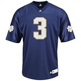 NCAA adidas Notre Dame Fighting Irish #3 Youth Replica Jersey-Navy Blue (18/20)