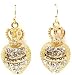 Designer Inspired Gold Plated Crown Heart Crystal Pave Couture Dangle Earrings with 