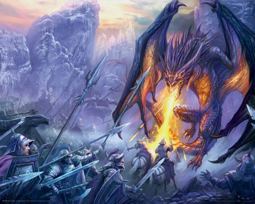 Empire 522931 Fantasy - Attack at the Gorge Drachen Dragon Mini-Poster - Druck - Gr&ouml;sse 50 x 40 cm