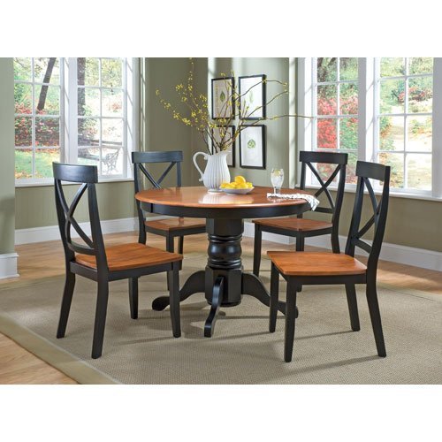 5PC Dining Set Black Oak Finish