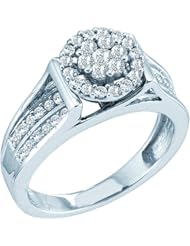 0.52CTW DIAMOND LADIES FLOWER RING