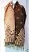 Reversible Shawl Stole Scarf Pashmina BROWN BEIGE