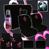 16 Piece Auto Interior Gift Set 2 Multicolor Red and Pink Hearts Front Low Back Bucket Seat Covers (in 4 pieces), 2 Head Rest Covers, 1 Multicolor Red and Pink Hearts Rear Seat Cover (in 2 pieces), 1 Multicolor Red and Pink Hearts Steering Wheel Cover, 2 Multicolor Red and Pink Hearts Shoulder Harness Pressure Relief Cover, 2 Carpet Multicolor Red and Pink Hearts Front Floor Mats, 2 Plain Black Rear Floor Mats and a 2 oz Purple Slice Car Wash Free Detailer 51w4PulMAEL. SL160 16 Piece Auto Interior Gift Set 2 Multicolor Red and Pink Hearts Front Low Back Bucket Seat Covers (in 4 pieces), 2 Head Rest Covers, 1 Multicolor Red and Pink Hearts Rear Seat Cover (in 2 pieces), 1 Multicolor Red and Pink Hearts Steering Wheel Cover, 2 Multicolor Red and Pink Hearts Shoulder Harness Pressure Relief Cover, 2 Carpet Multicolor Red and Pink Hearts Front Floor Mats, 2 Plain Black Rear Floor Mats and a 2 oz Purple Slice Car Wash Free Detailer