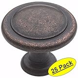 Amerock BP1387-RBZ Rustic Bronze Reflections Round Cabinet Hardware Knob, 1-1/4" Diameter - 25 Pack