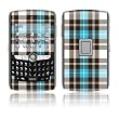 Turquoise Plaid Design Protective Skin Decal Sticker for Blackberry 8800/ 8820/ 8830/ World Cell Phones