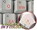 WELSH KEYBOARD STICKERS WITH RED LETTERING ON TRANSPARENT BACKGROUND