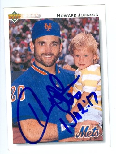 Howard Johnson Autographed/Hand Signed baseball card New York Mets 1992 Upper Deck baseball card #68