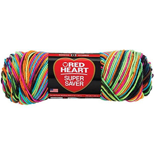 Coats yarn red heart super saver yarn, blacklight