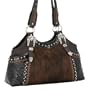 American West Wild Horses Zip Top Carryall - Chocolate with brindle hair