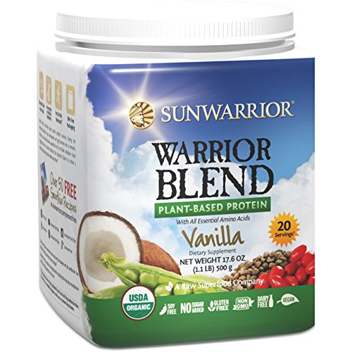 Sunwarrior - Warrior Blend, Raw, Plant-Based Protein, Vanilla, 20 Servings (1.1 lbs) (FFP)
